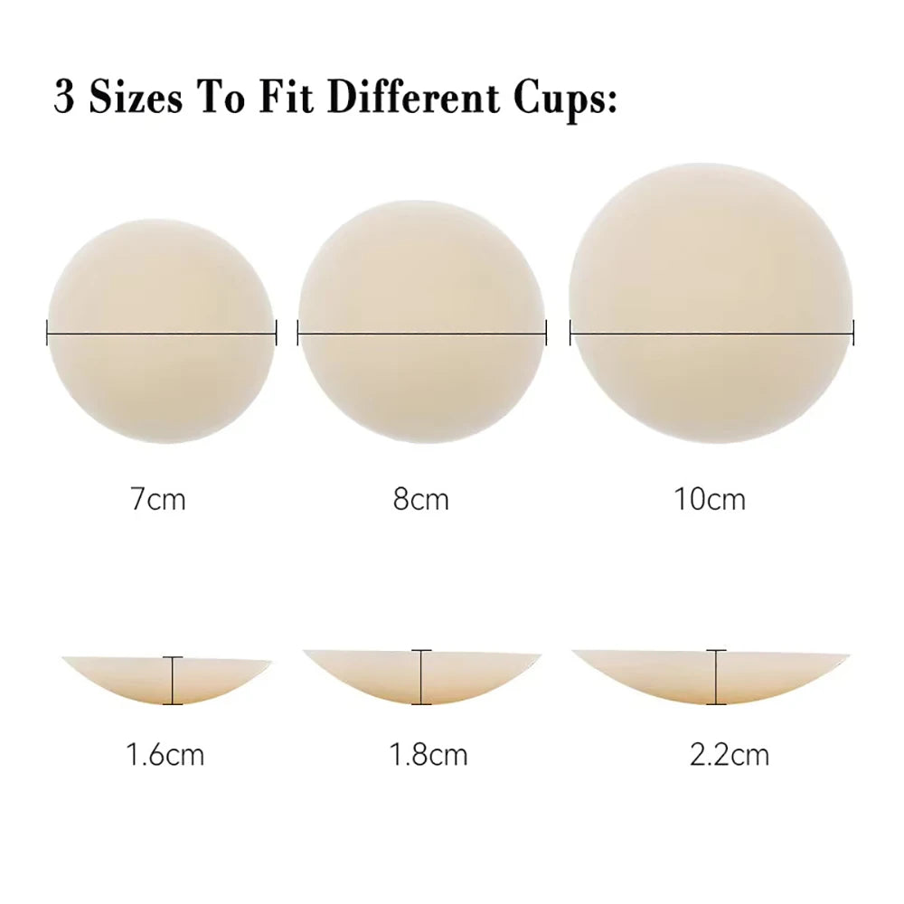 Adhesive Silicone Nipple Covers No Show Reusable Sticky Breast Pasties for Women Invisible Stick on Bra for Backless Dress